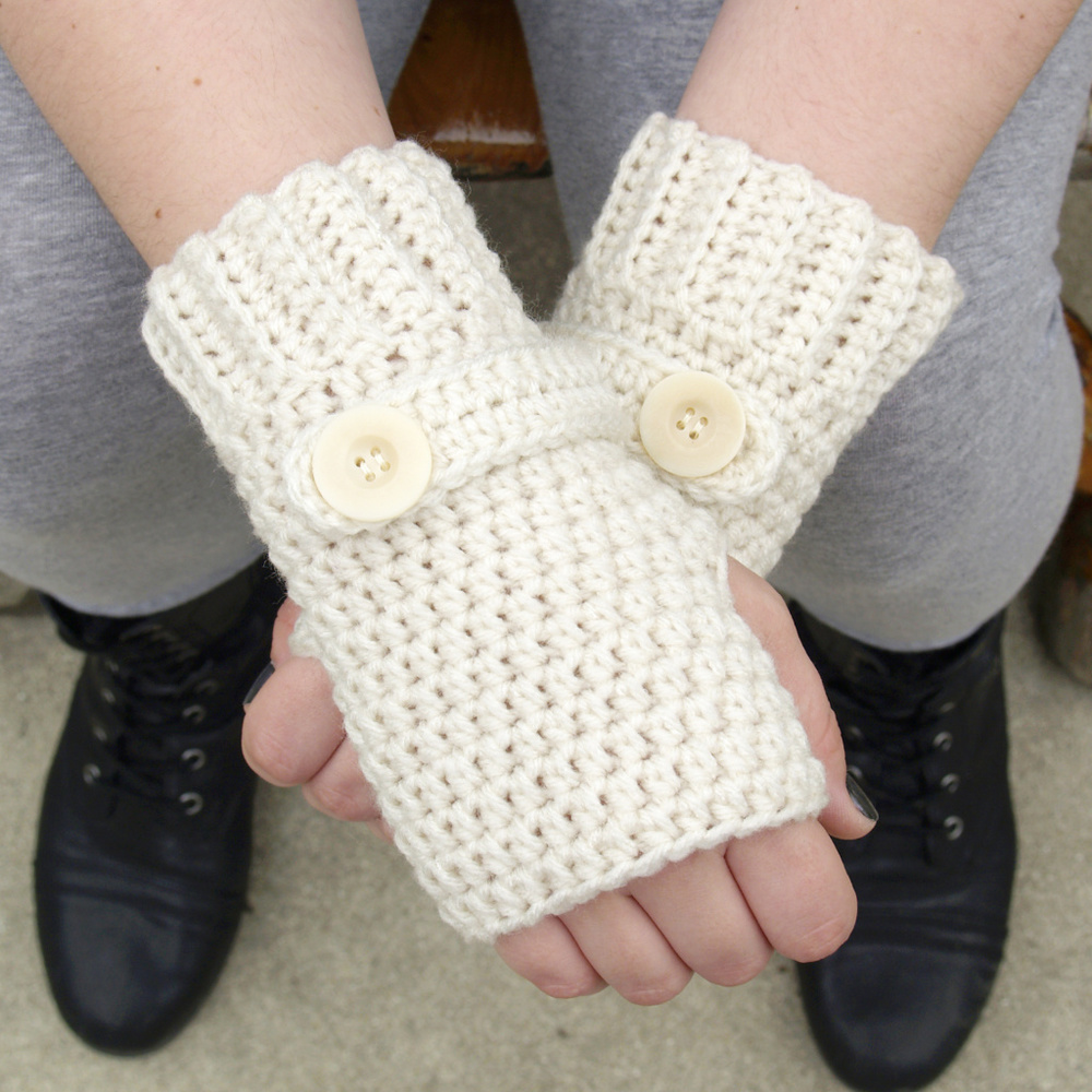 Ivory Fingerless Wristlets - MADE TO ORDER